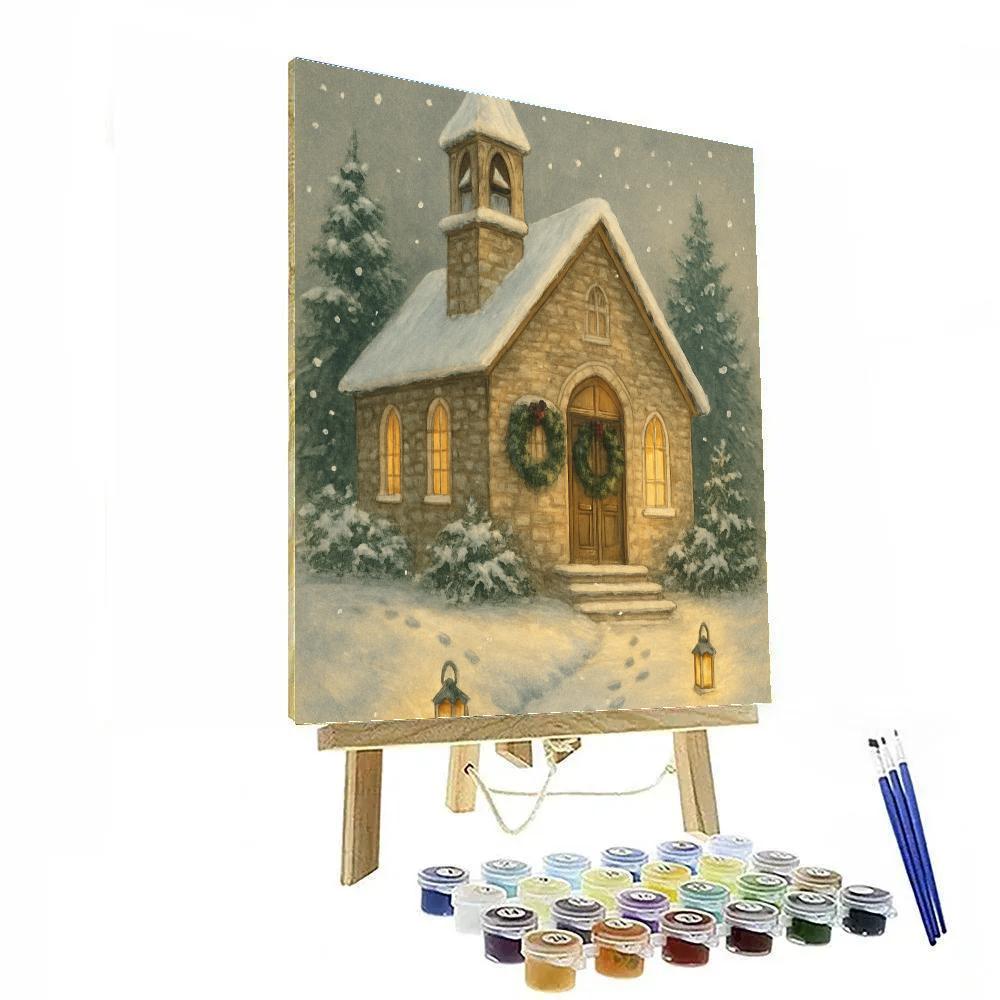 Frosted Church Bells In Gentle Snow paint by color
