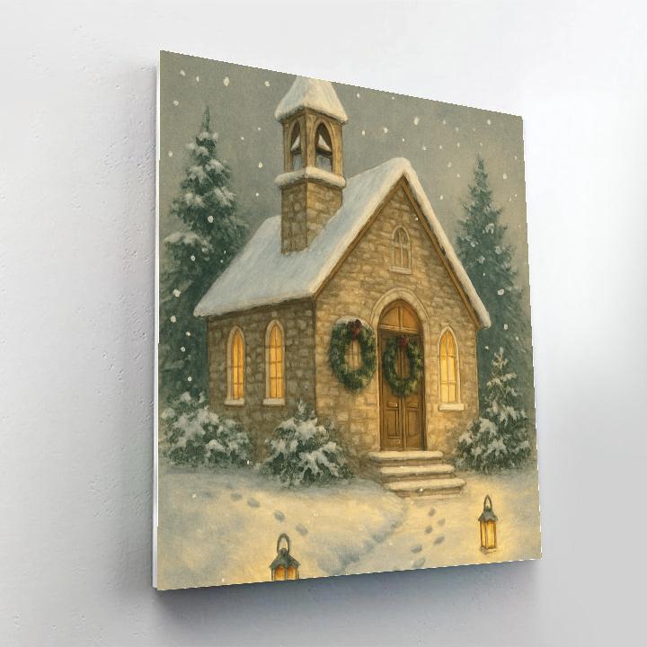 Frosted Church Bells In Gentle Snow paint by color