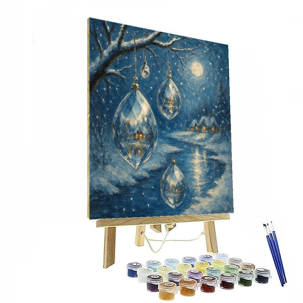 Crystal Ornament River Reflection Number painting