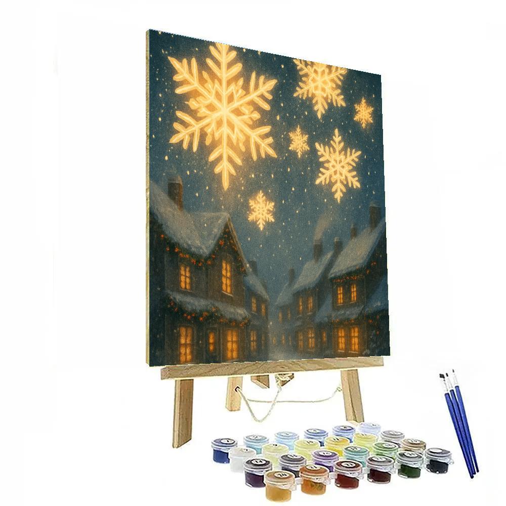 Festival Of Paper Lantern Snowflakes painting number kit