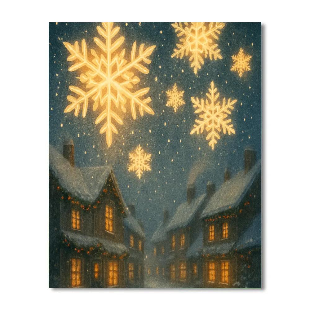 Festival Of Paper Lantern Snowflakes painting number kit
