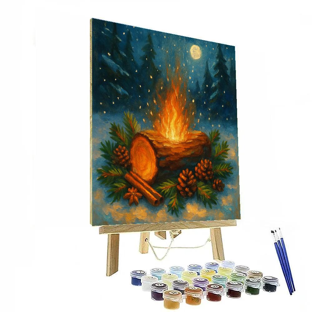 Gentle Yule Log Forest Clearing DIY paint by numbers