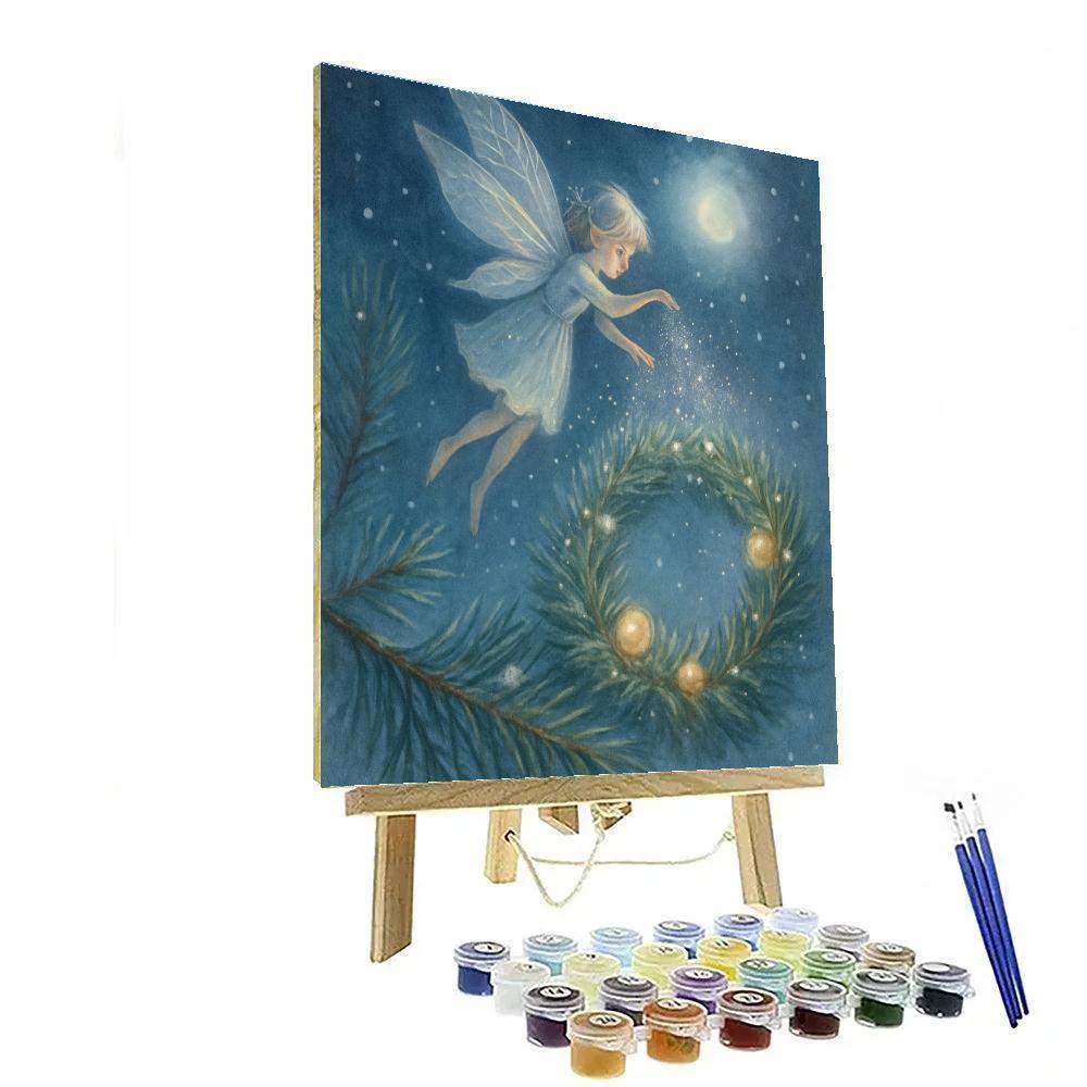 Frost Fairy Sprinkling Pine Needles Number painting