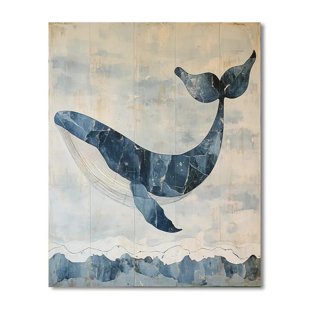 Michelangelo Inspired Whale Vortex Painting by numbers kit
