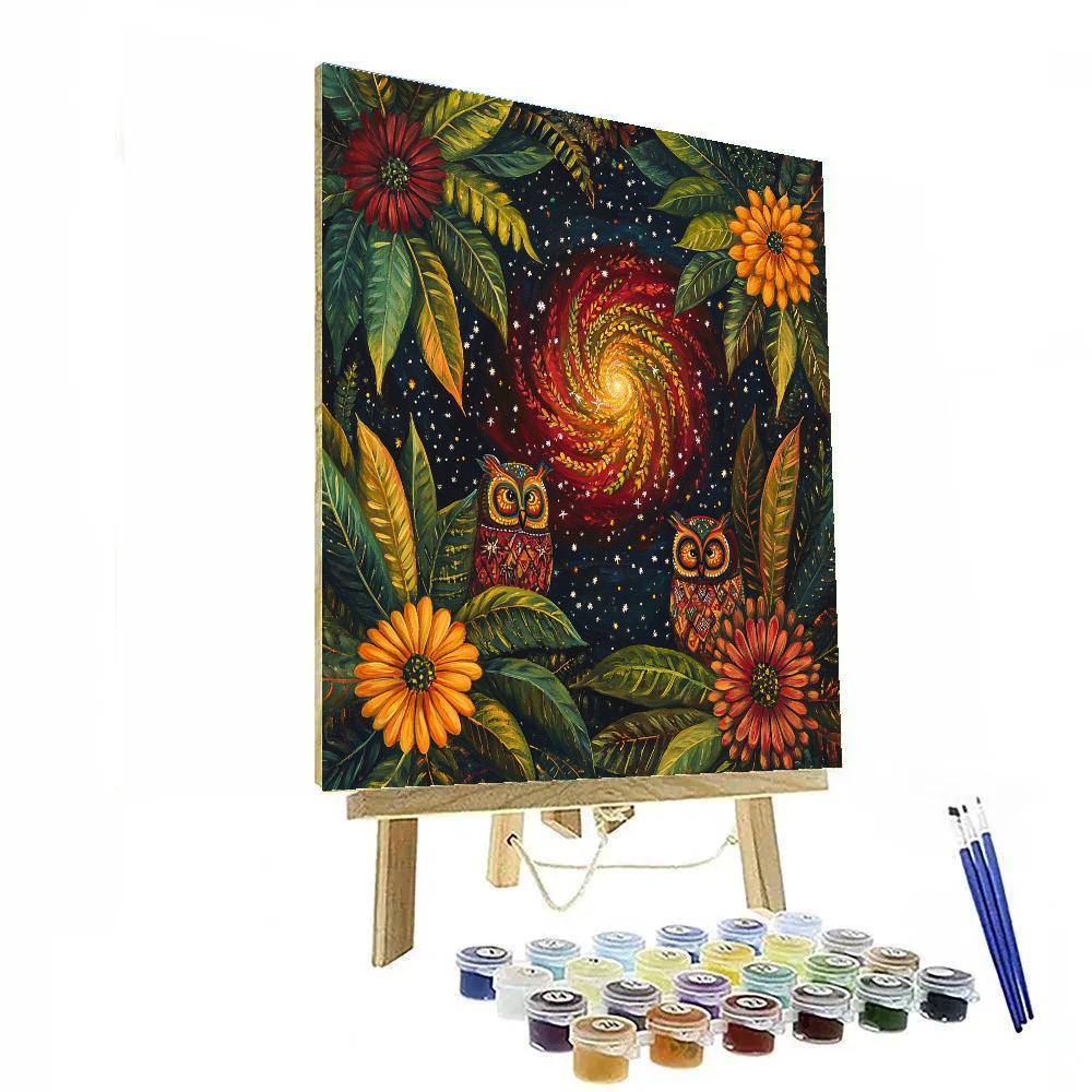 Frida Kahlo Inspired Milpa Nebula Tapestry Numbered painting kits