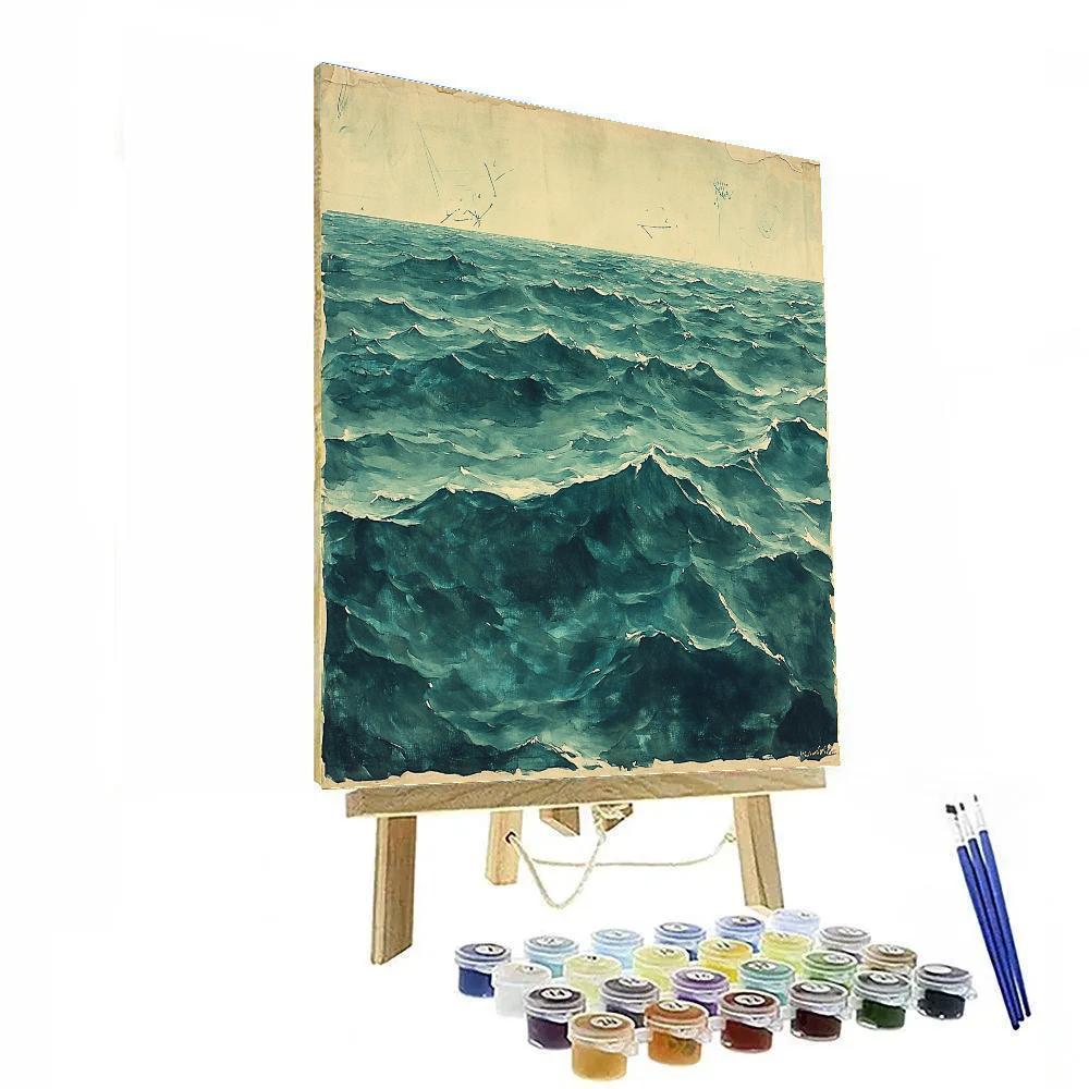 Leonardo Da Vinci Inspired Ocean Current Cartography paint by number