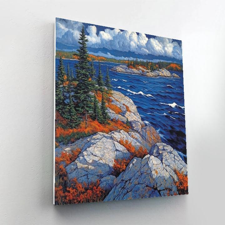 Arthur Lismer Inspired Sgraffito Gale Over Granite Narrows Paint by numbers kits