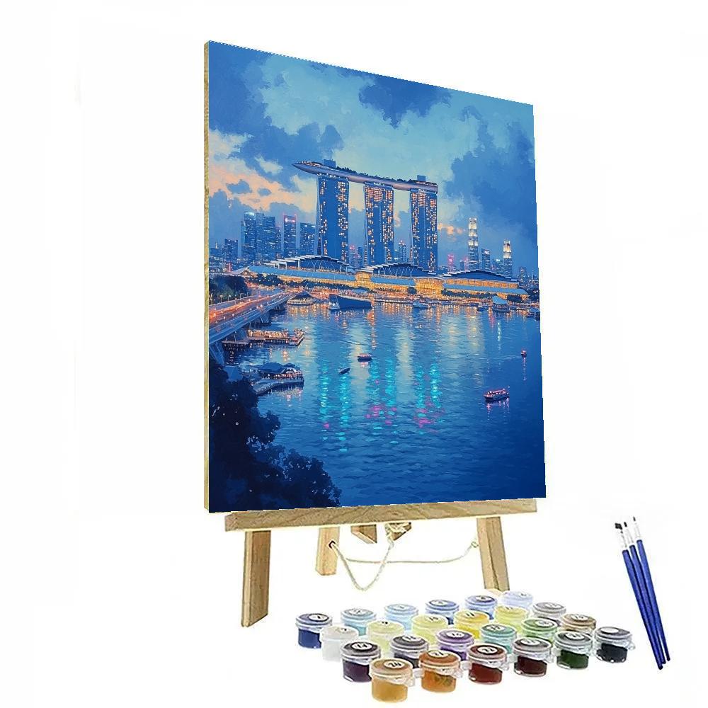 Marina Bay Sands Skyline Viewpoint In Singapore painting number kit