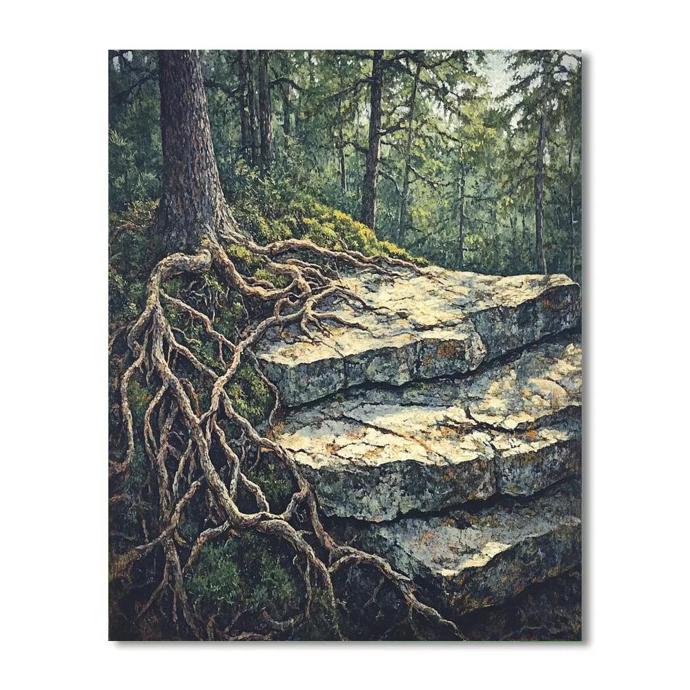 Arthur Lismer Inspired Tangled Rootstorm Under Boreal Pines Number painting