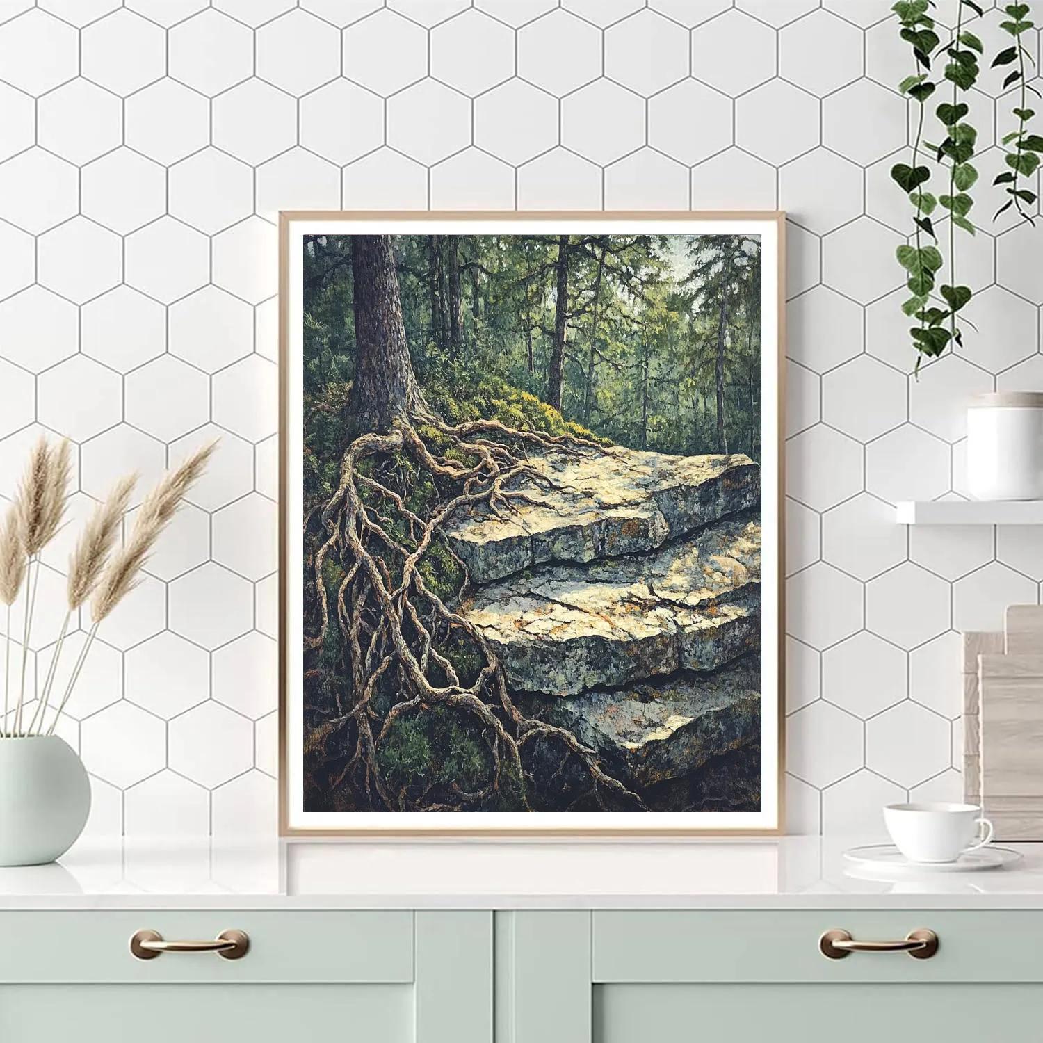 Arthur Lismer Inspired Tangled Rootstorm Under Boreal Pines Number painting