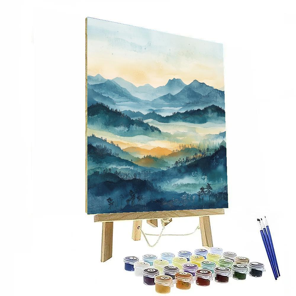 Hiroshige Inspired Equinox Mist Gradients paint by number