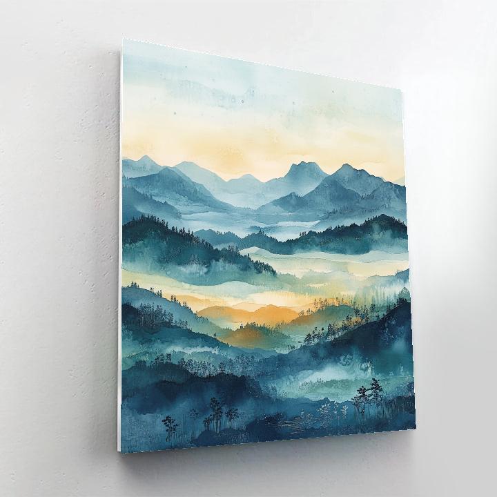 Hiroshige Inspired Equinox Mist Gradients paint by number