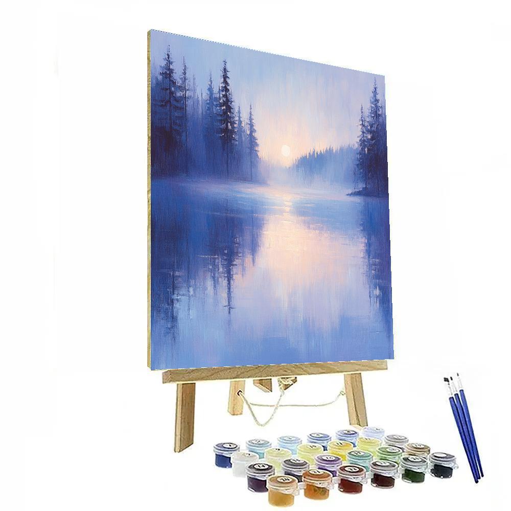 Monet Inspired Morning Lake Mist DIY paint by numbers