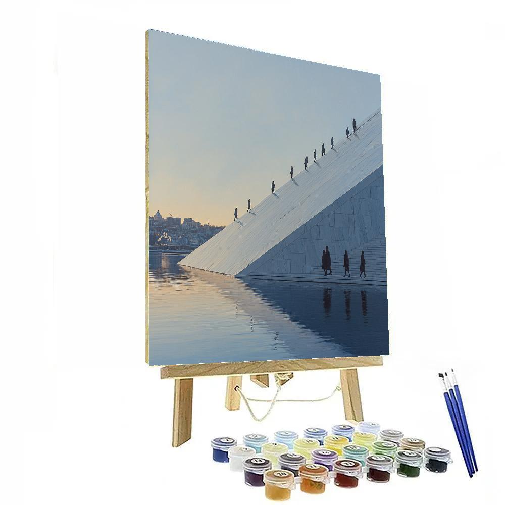 Oslo Opera House Roof Walk In Oslo Norway paint by color