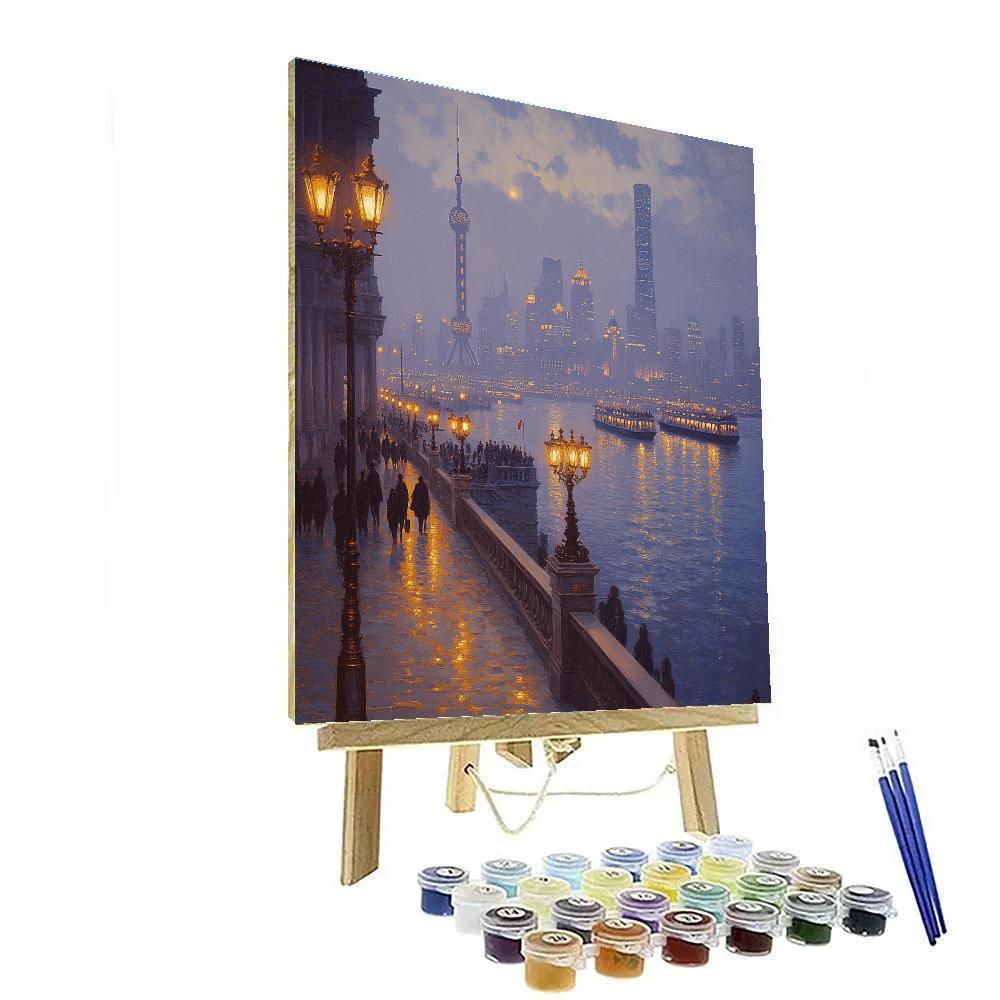 The Bund Riverside Promenade In Shanghai China Number painting