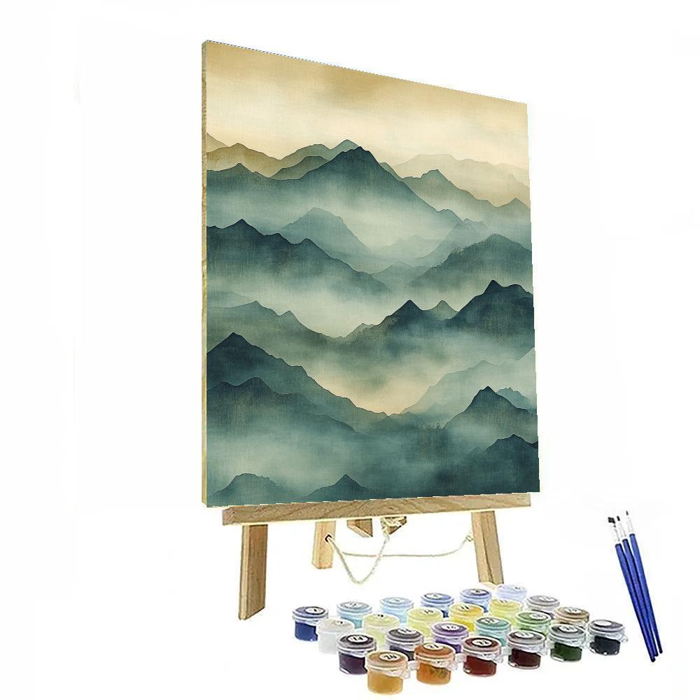Zhao Mengfu Inspired Nebula Mist Mountain Void Numbered painting kits