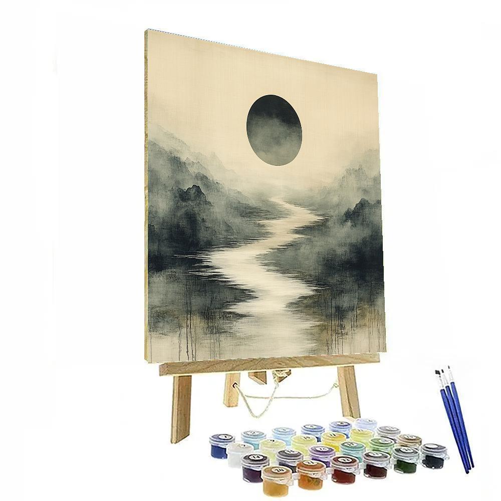 Zhao Mengfu Inspired Eclipse River Of Silence Numbered painting kits