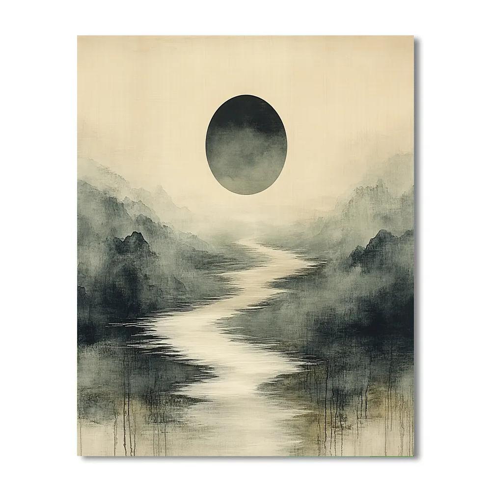 Zhao Mengfu Inspired Eclipse River Of Silence Numbered painting kits