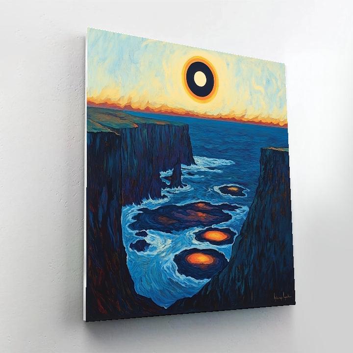 Edvard Munch Inspired Eclipse Tide On A Volcanic Coast painting number kit
