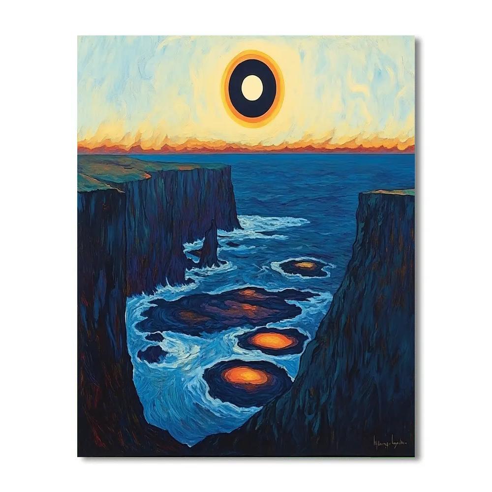 Edvard Munch Inspired Eclipse Tide On A Volcanic Coast painting number kit