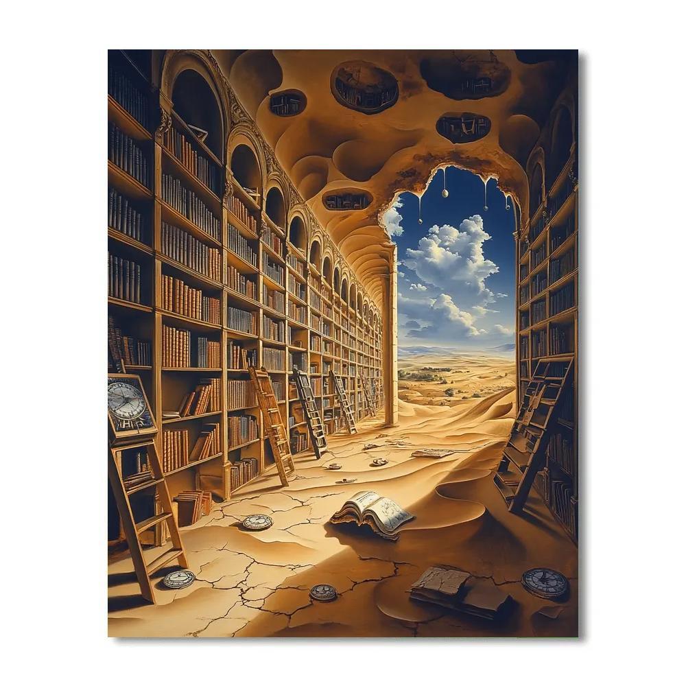 Salvador Dali Inspired Melting Library paint by numbers