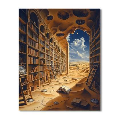 Salvador Dali Inspired Melting Library paint by numbers