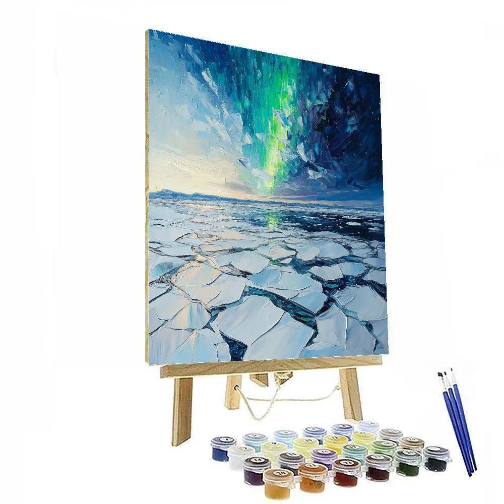 Jean-Paul Riopelle Inspired Aurora Breakup Over Boreal Icefields Paint by numbers kits