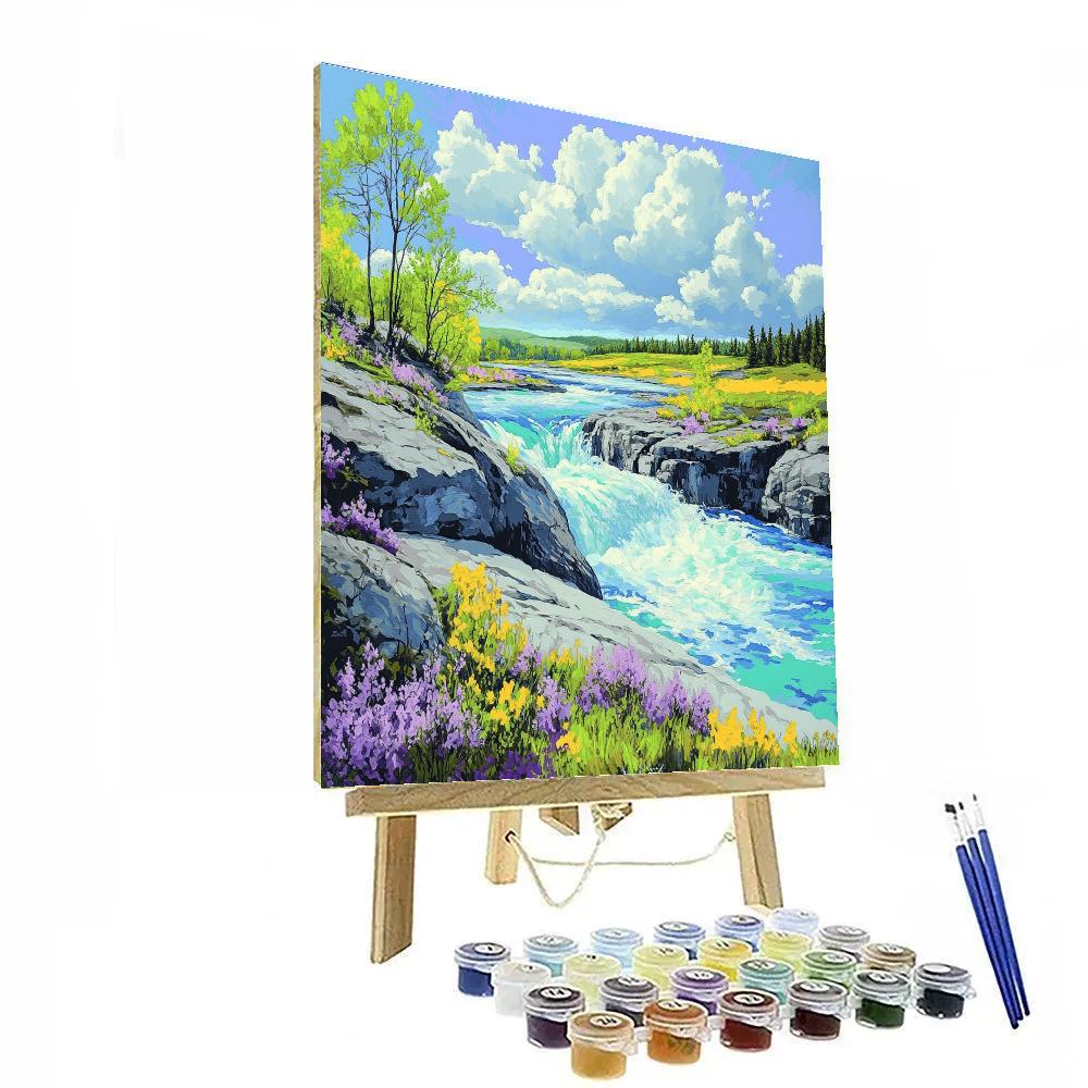 Franklin Carmichael Inspired High Cloud Cathedral Above Spring Rapids paint by numbers