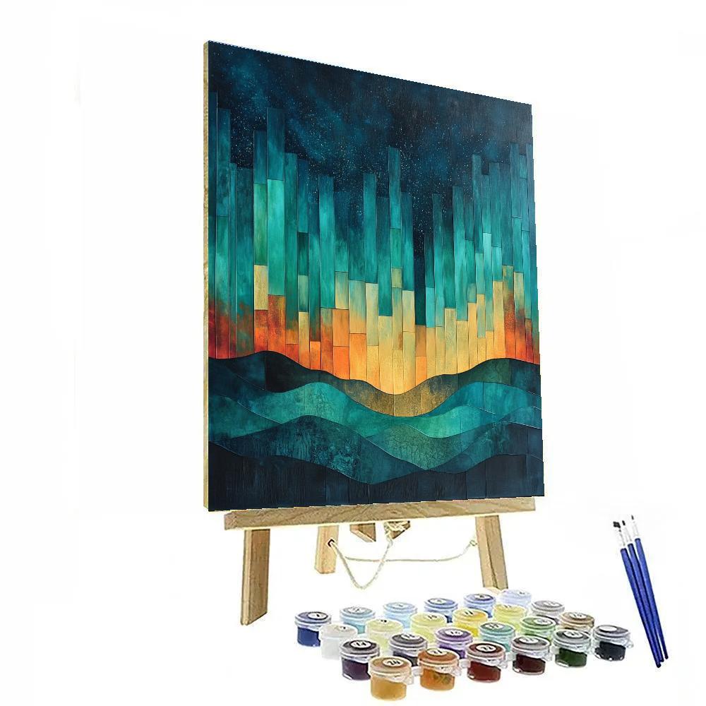 Paul Cézanne Inspired Aurora Geometry Drift Paint by numbers art