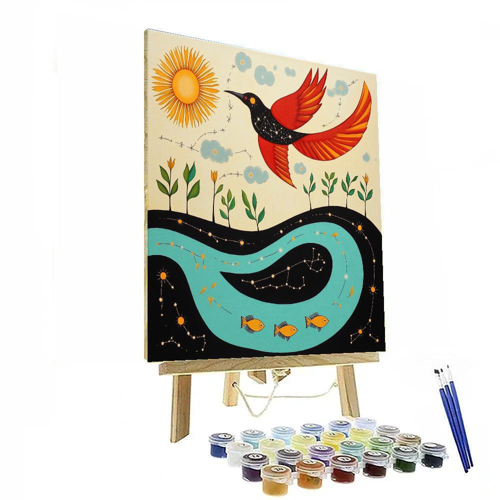 Norval Morrisseau Inspired Thunderbird And River Constellations Numbered painting kits