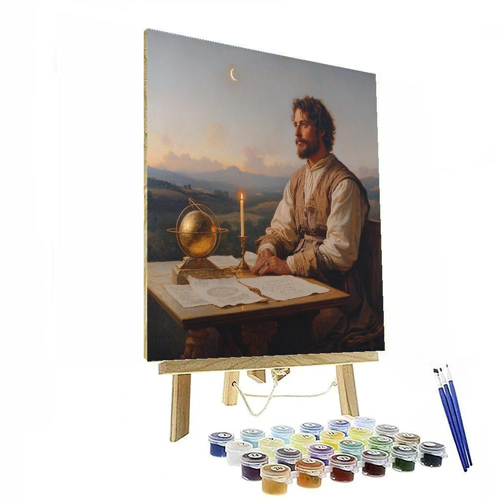 Leonardo Da Vinci Inspired Contemplative Astronomer Painting by numbers kit