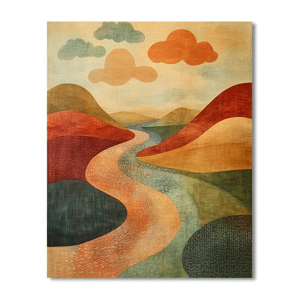 Nandalal Bose Inspired Monsoon Rhythm Of The Bengal Delta paint by color