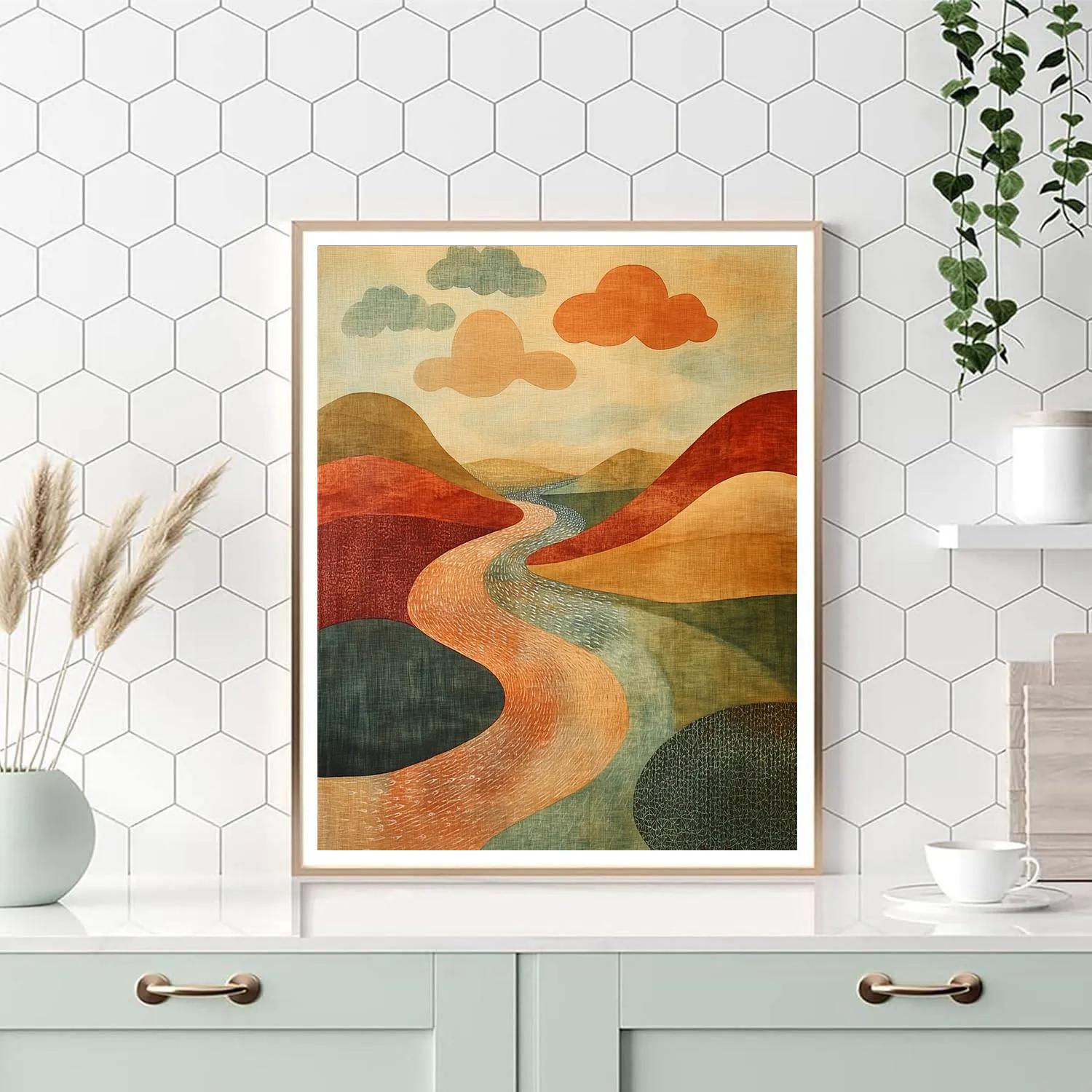 Nandalal Bose Inspired Monsoon Rhythm Of The Bengal Delta paint by color