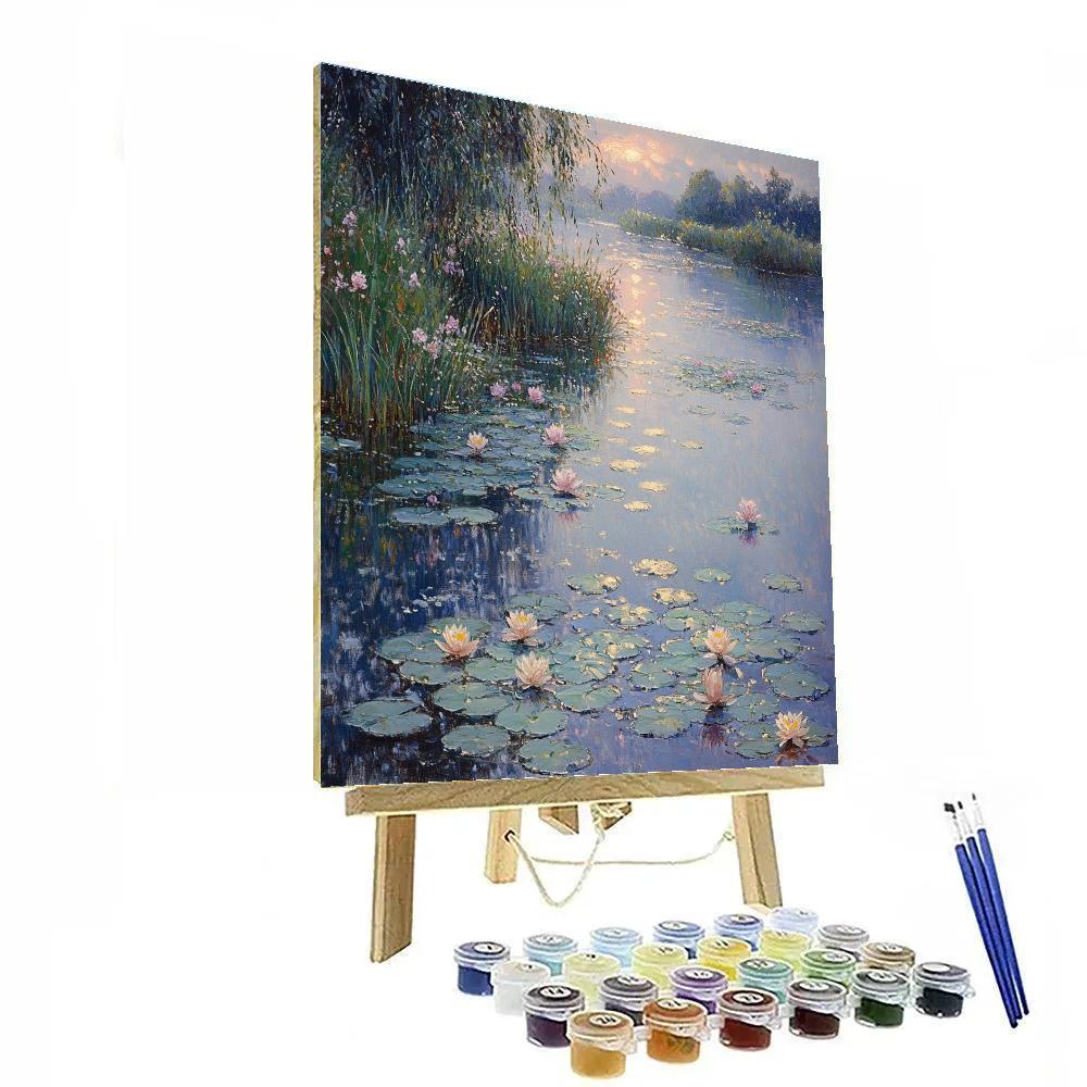 Claude Monet Inspired Waterlilies Under Pearl Gray Dawn Paint by numbers kits