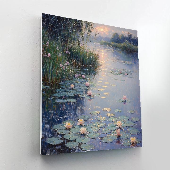 Claude Monet Inspired Waterlilies Under Pearl Gray Dawn Paint by numbers kits