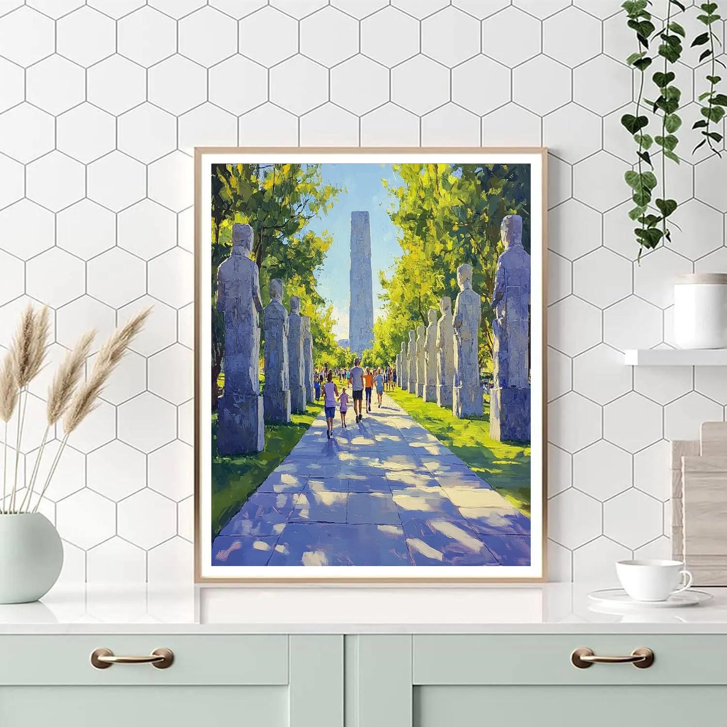 Vigeland Sculpture Park Avenue In Oslo Norway Paint by numbers art