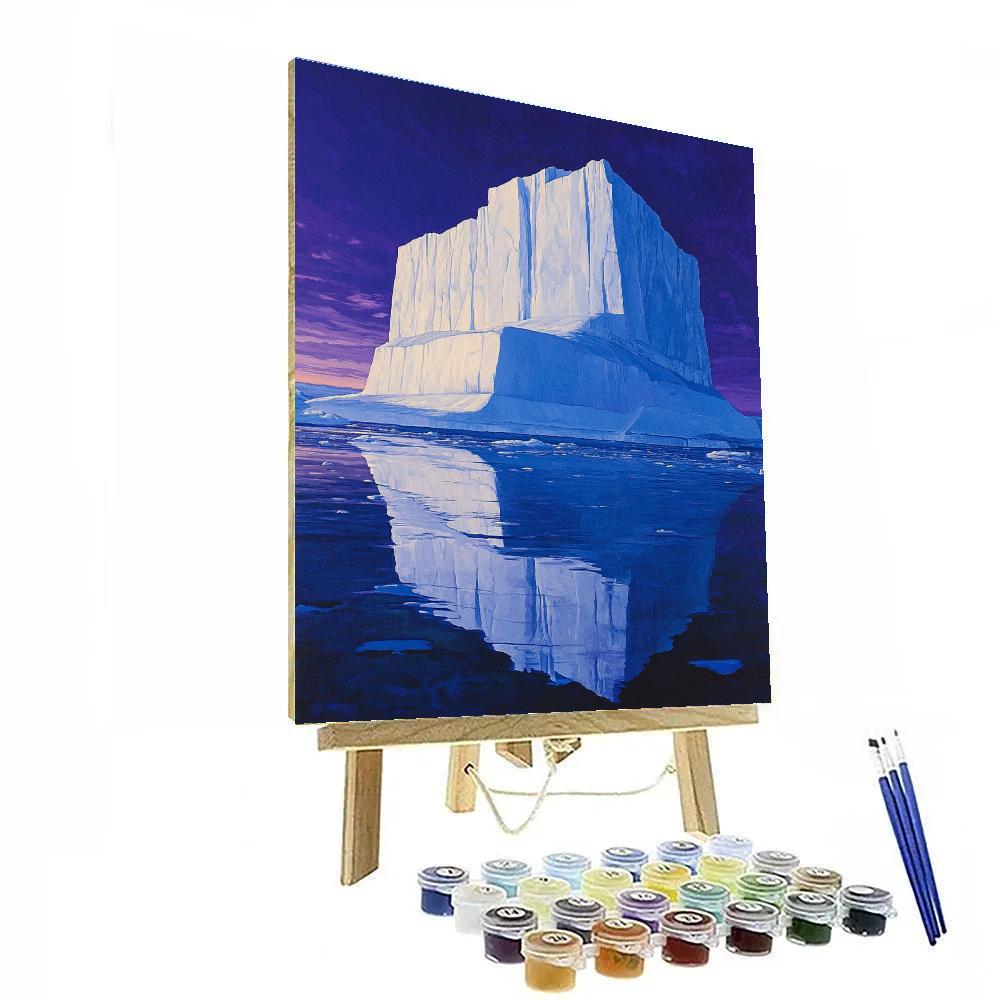 Lawren Harris Inspired Cathedral Iceberg Under Violet Polar Twilight DIY paint by numbers