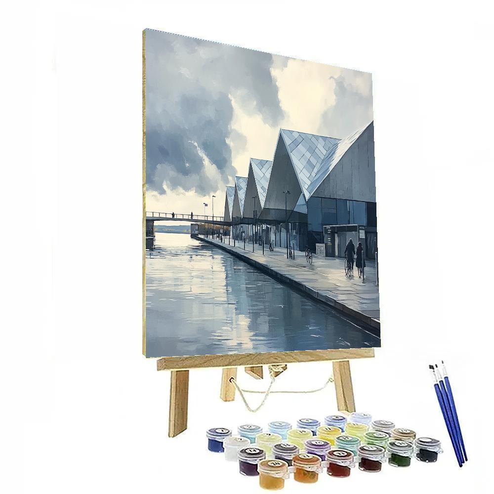 The Riverside Museum And Clyde Walkway In Glasgow Scotland Paint by numbers kits