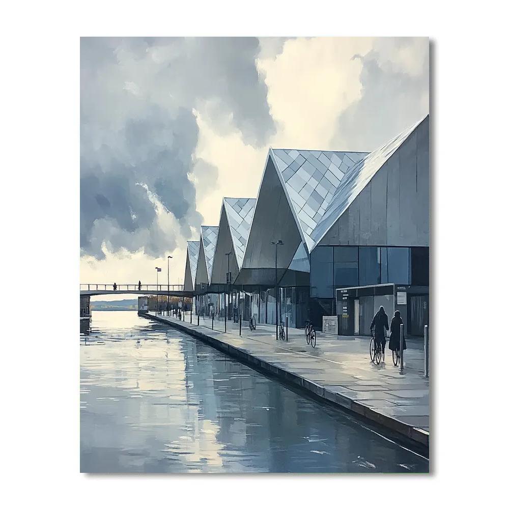 The Riverside Museum And Clyde Walkway In Glasgow Scotland Paint by numbers kits