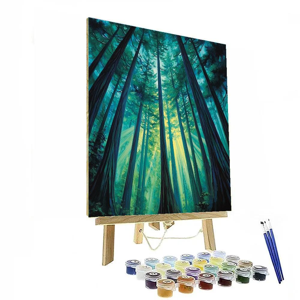 Emily Carr Inspired Cathedral Cedar Vortex paint by number