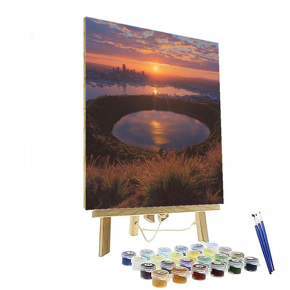 Mount Eden Summit View In Auckland New Zealand Paint by numbers art