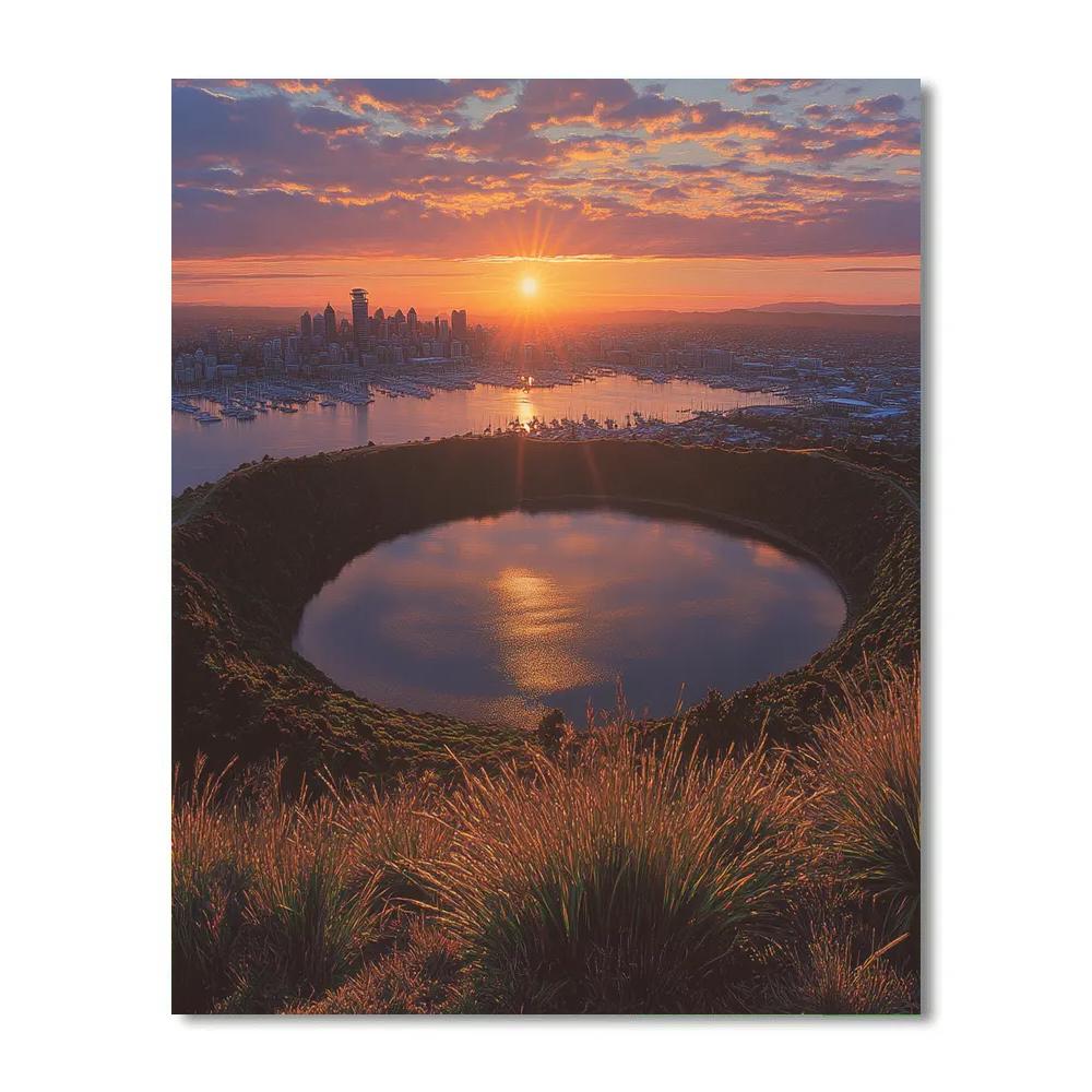 Mount Eden Summit View In Auckland New Zealand Paint by numbers art
