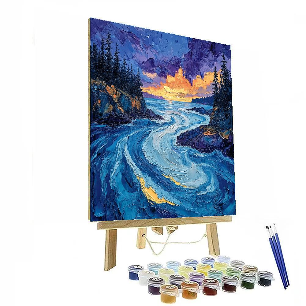 Emily Carr Inspired Storm Luminous Inlet paint by numbers