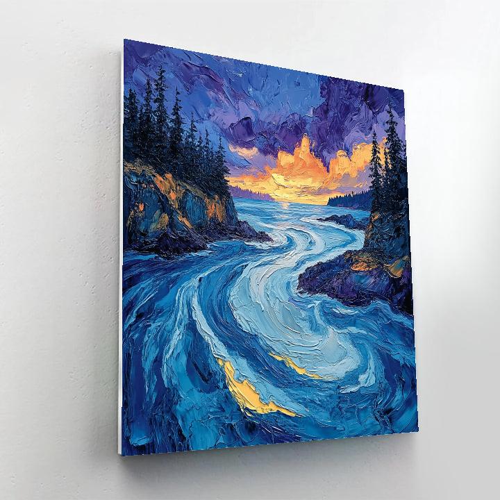 Emily Carr Inspired Storm Luminous Inlet paint by numbers