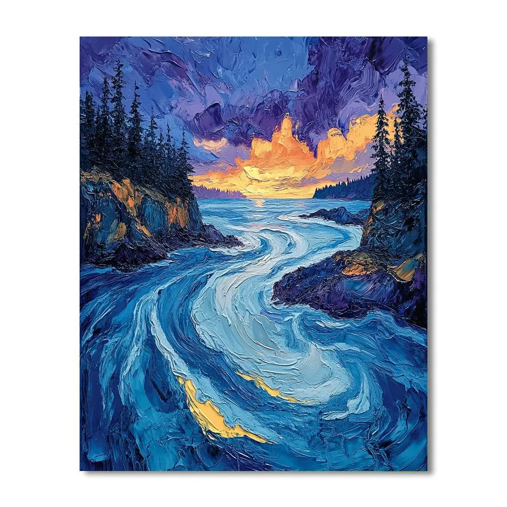 Emily Carr Inspired Storm Luminous Inlet paint by numbers