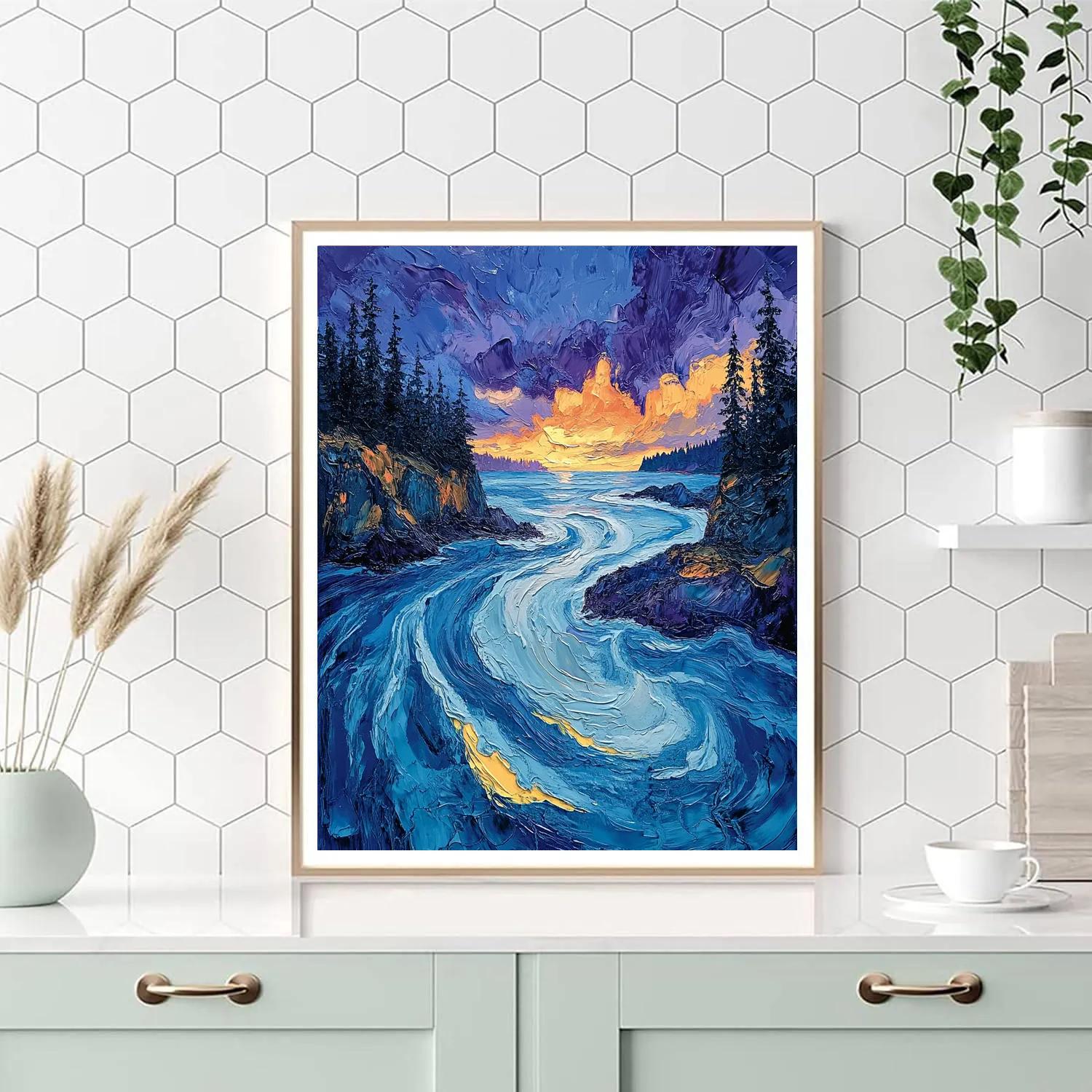 Emily Carr Inspired Storm Luminous Inlet paint by numbers