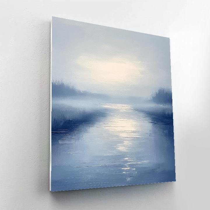 Claude Monet Inspired Foggy Seine Morning In Silver Blue Painting by numbers kit