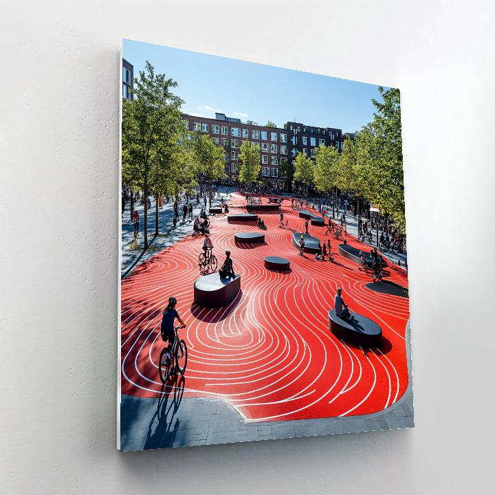 Copenhagen Superkilen Park Color Lanes In Copenhagen Denmark painting number kit
