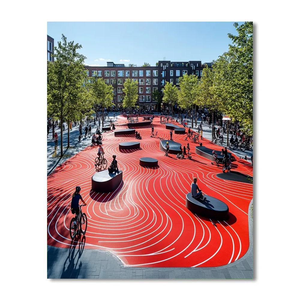 Copenhagen Superkilen Park Color Lanes In Copenhagen Denmark painting number kit