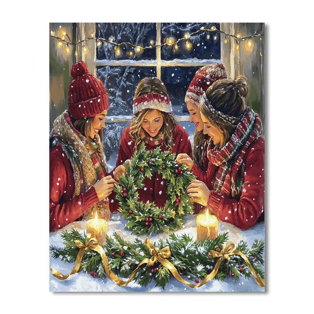 Wreathmakers At The Window Paint by numbers art